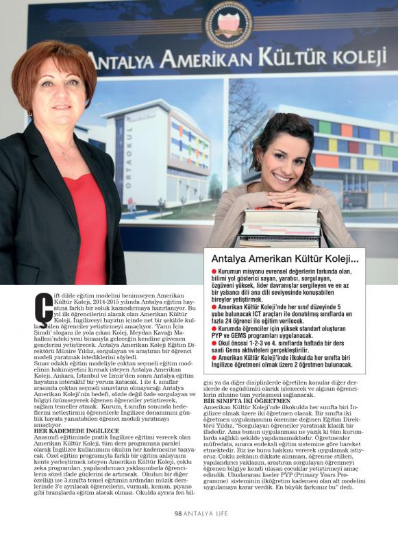 Antalya Life Dergisi Haberi